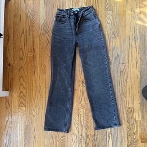 Abercrombie & Fitch Curve Love High Rise 90s Relaxed Jean Size 25 / 0R Dark Grey